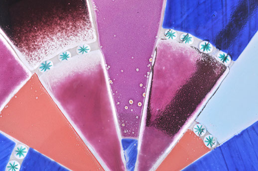 Rosace  bleue - orange