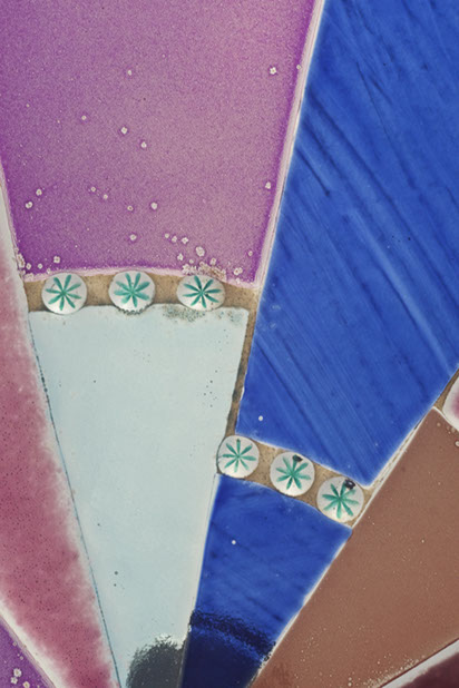 Rosace  bleue - orange