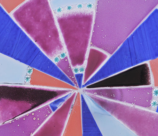 Rosace  bleue - orange