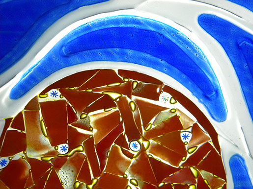 Orange-bleue-lampe-de-verre-fusing