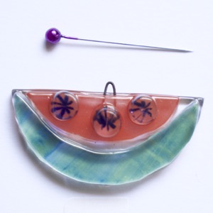 Pendentif-verre-oiseau-rouge